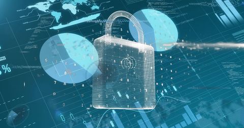 Digital Security and Data Management Concept on Blue - Download Free Stock Images Pikwizard.com