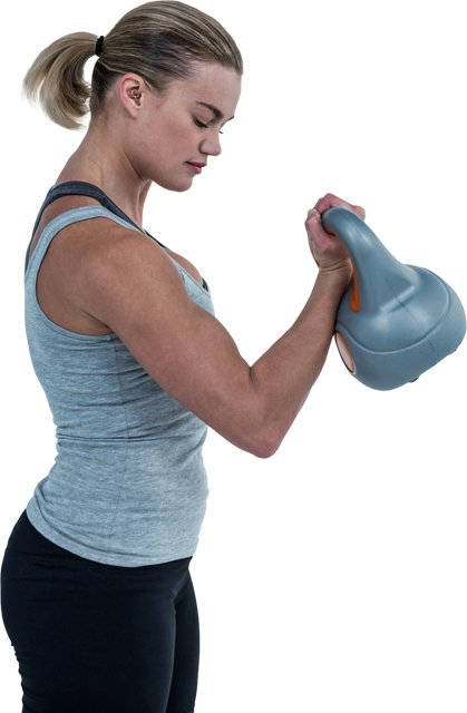 Muscular Woman Lifting Kettlebell on Transparent Background - Download Free Stock Videos Pikwizard.com