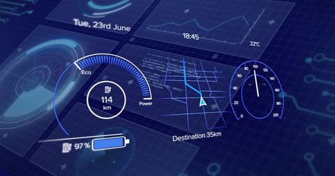 Digital Car Dashboard with Data Interface - Download Free Stock Images Pikwizard.com