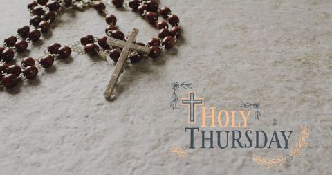 Holy thursday rosary with elegant typography