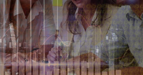 Collaborative Business Meeting with Data Analytics Overlay