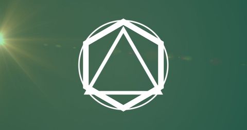 Abstract Geometric Shapes with Light Flare on Dark Background