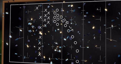 Innovative football strategy amid confetti celebration