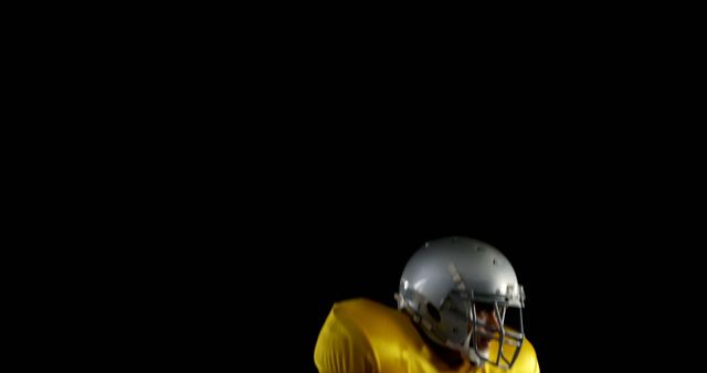 American Football Player in Yellow Jersey Running in Action - Download Free Stock Images Pikwizard.com