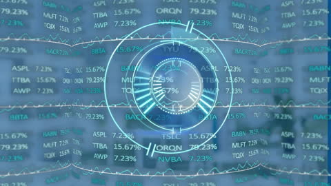 Digital Financial Data and Projection Interface Animation