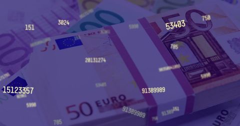 Digital Overlay of Numbers on Euro Currency Notes - Download Free Stock Images Pikwizard.com