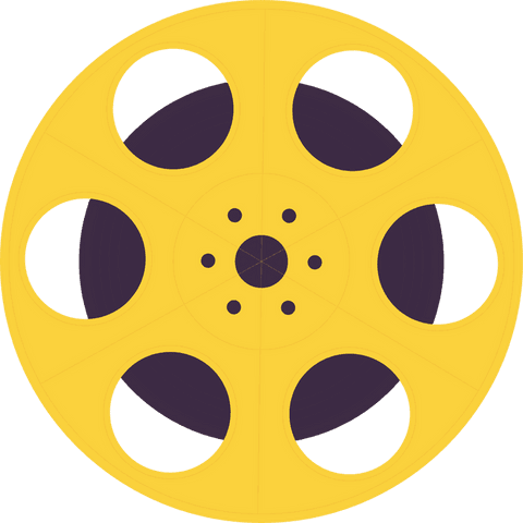 vintage film reel icon with yellow and purple accents transparent - Download Free Stock Videos Pikwizard.com