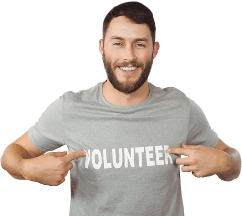 brunette man smiling transparent volunteer shirt positive office - Download Free Stock Videos Pikwizard.com