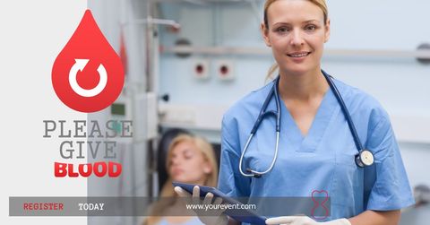 confident healthcare professional promoting blood donation - Download Free Stock Templates Pikwizard.com