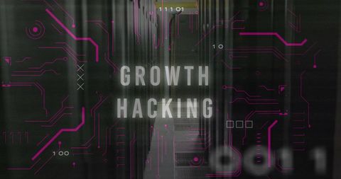 futuristic growth hacking concept overlay with tech graphics - Download Free Stock Images Pikwizard.com