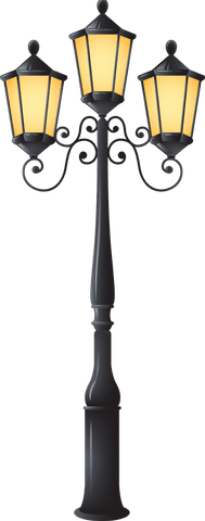 transparent vector illustration of vintage triple street lamp - Download Free Stock Videos Pikwizard.com