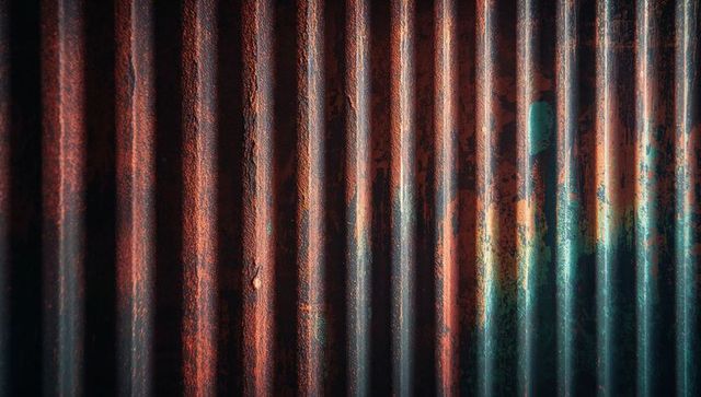 Rustic Corrugated Metal with Peel and Weathering