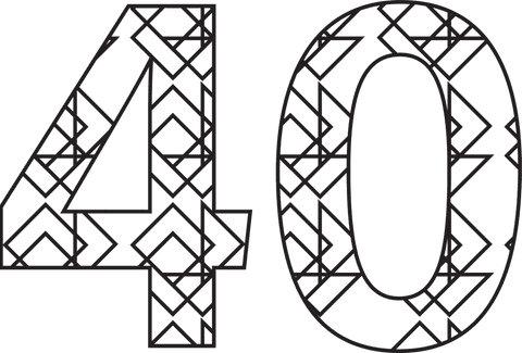 Decorative Number 40 on Transparent Background with Geometric Pattern - Download Free Stock Videos Pikwizard.com