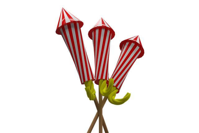 Three Colorful Rockets for Fireworks Celebration, Transparent Background - Download Free Stock Videos Pikwizard.com