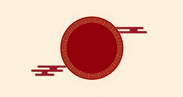 Traditional Chinese New Year Decorative Red Circle Pattern - Download Free Stock Images Pikwizard.com