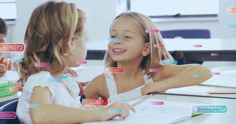 Two Joyful Students Collaborating Enjoy the Classroom Experience