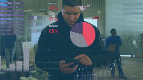 Tech Innovator Analyzing Data with Futuristic Interface