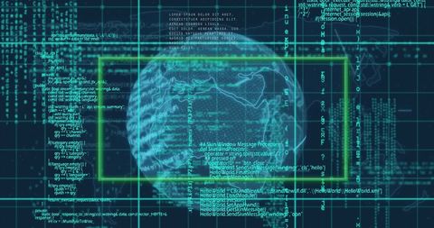 Futuristic Globe and Code Background Display - Download Free Stock Images Pikwizard.com