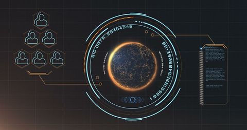 futuristic digital earth display with network overview - Download Free Stock Images Pikwizard.com
