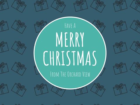 Festive merry christmas greeting with gift illustrations