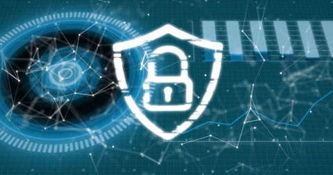 Cybersecurity Digital Shield Over Network Grid - Download Free Stock Images Pikwizard.com