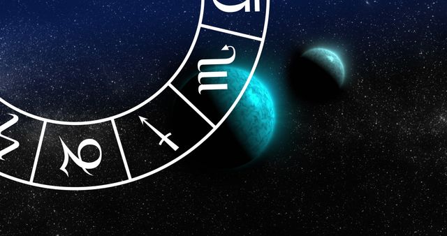 Zodiac Astrology Symbols Surrounding Mysterious Green Planets - Download Free Stock Images Pikwizard.com