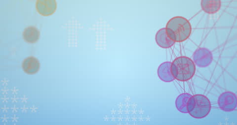 Abstract Digital Network With Arrows on Blue Background