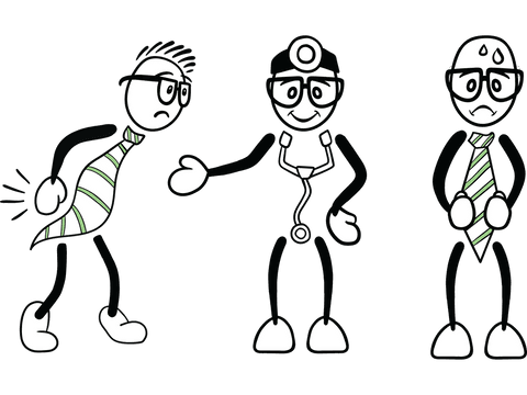 Digital Icons: Business Professionals and Doctor on Transparent Background