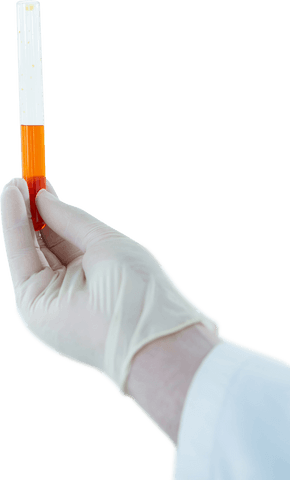 doctor holding transparent test tube with orange liquid - Download Free Stock Videos Pikwizard.com