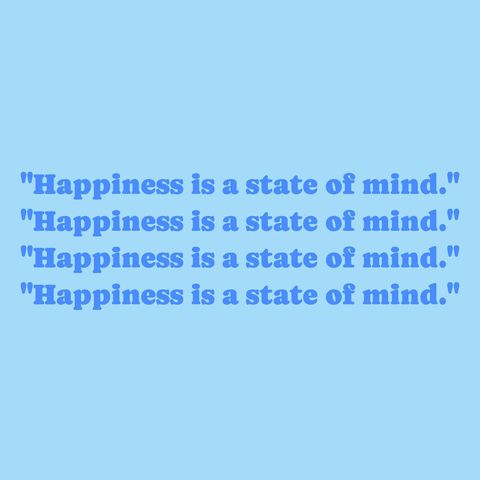 Happiness Quote Motivational Typographic Repetition on Blue Background - Download Free Stock Templates Pikwizard.com