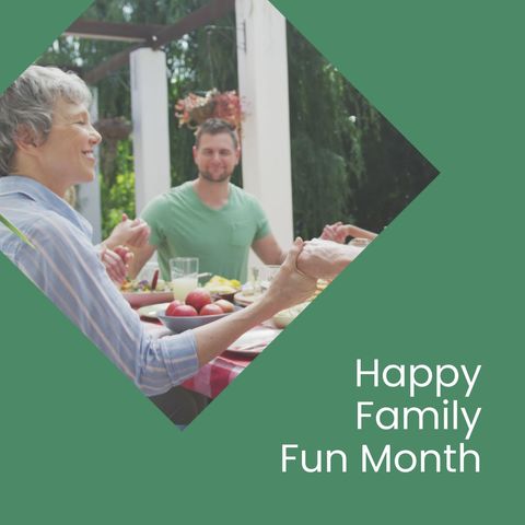 family enjoying outdoor meal during family fun month - Download Free Stock Templates Pikwizard.com