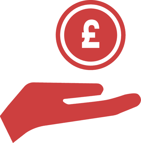 Transparent Red Hand with Pound Coin Icon Illustration - Download Free Stock Videos Pikwizard.com
