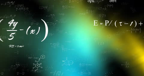 Abstract Mathematical Expressions on Colorful Background