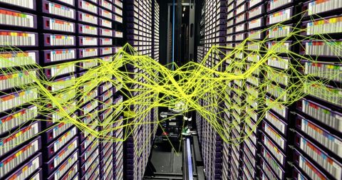 network connections visualized over data servers in high-tech facility - Download Free Stock Images Pikwizard.com