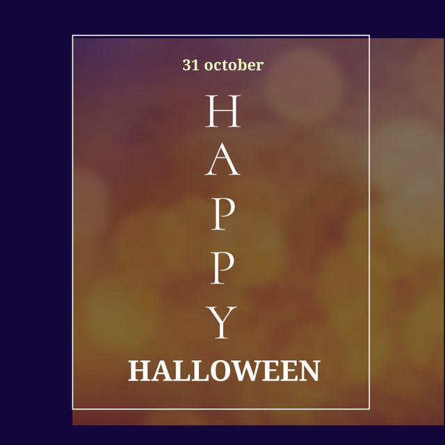 Composition of happy halloween text over light spots on black background - Download Free Stock Videos Pikwizard.com