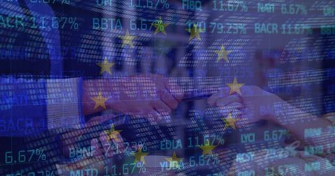 European business and digital finances symbolized through credit payment