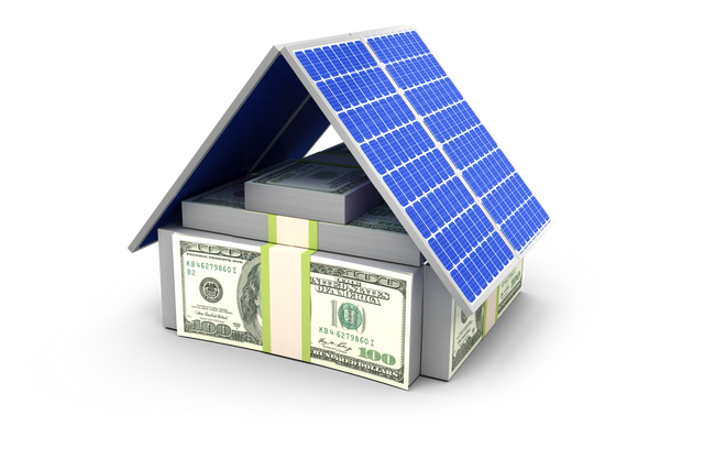 Transparent financial efficiency with money bundles and solar panels - Download Free Stock Videos Pikwizard.com