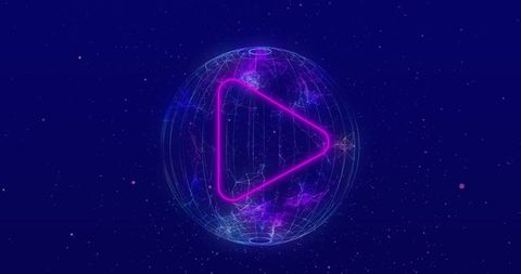 Neon Arrow Over Globe Representing Global Digital Connectivity