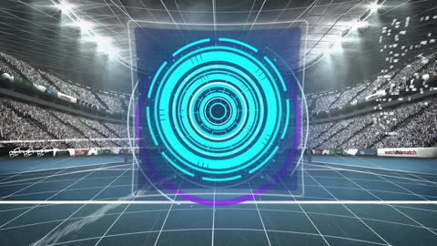 Futuristic Virtual Interface in Sports Stadium