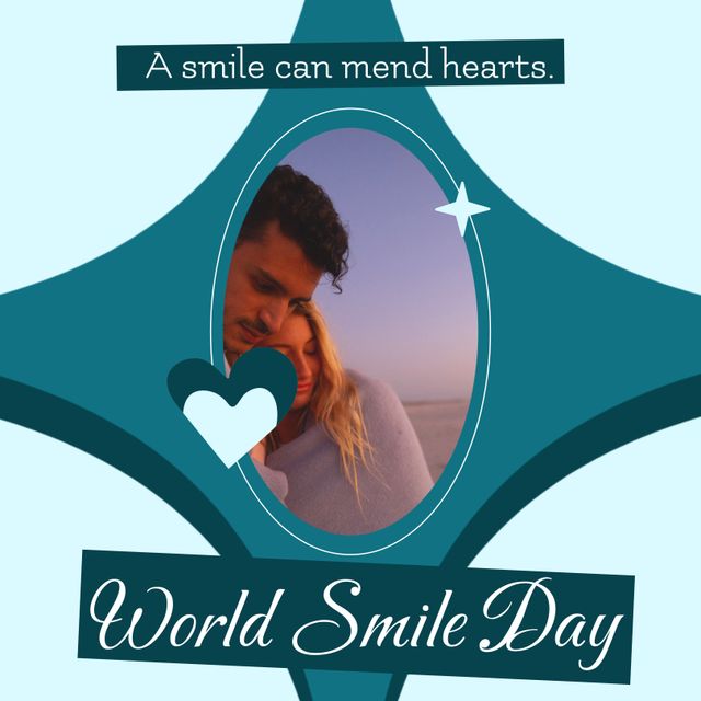 Inspirational content for World Smile Day promotions and campaigns. Celebrates joy, love, and the power of a smile, suitable for social media posts, greeting cards, and motivational materials.