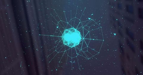 Geometric Wireframe Sphere with Starry Digital Background - Download Free Stock Images Pikwizard.com