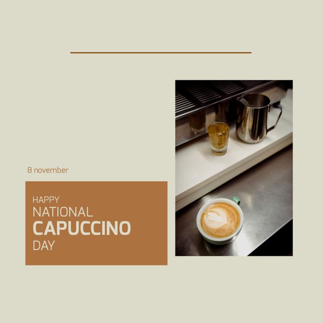 Celebrating National Cappuccino Day at Coffee Shop - Download Free Stock Templates Pikwizard.com