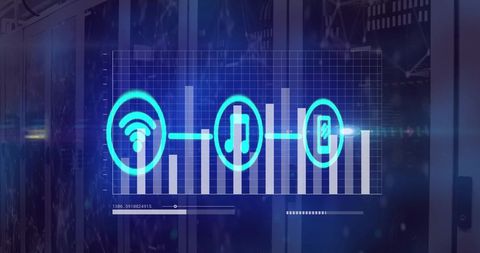 Digital Icons with Graphs on Data Processing Background - Download Free Stock Images Pikwizard.com