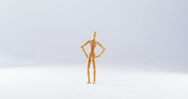 Wooden Poseable Mannequin Standing with Hands on Hips - Download Free Stock Images Pikwizard.com