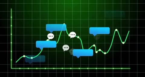 Futuristic Chart Animation Visualizing Chat Trends Growth