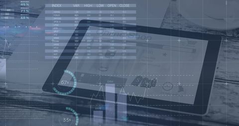 Financial Data Analysis on Tablet with Digital Interface - Download Free Stock Images Pikwizard.com
