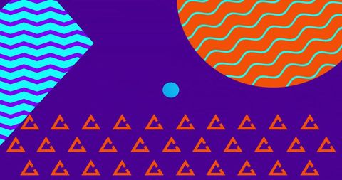 Vibrant abstract shapes on purple background