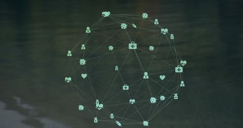 Global Network Connections in Digital Healthcare Concept