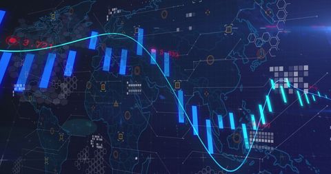 Global Data Analytics on Digital World Map Interface - Download Free Stock Images Pikwizard.com