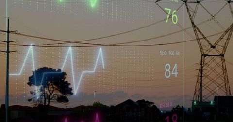 ECG Waveform Overlay on Power Lines Reflects Synergy of Health and Energy